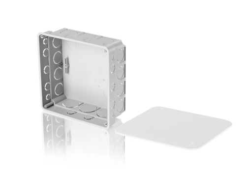 Flush mounted junction box, branching, with a cover, 150 x 150 x 60 mm
