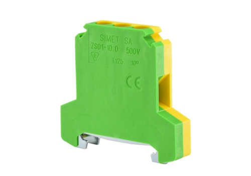 Rail-mounted screw terminal block, protective, 10,0 mm², TS 35