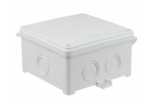 Surface junction box 118 x 118 x 68 mm halogen free, self-extinguishing, UV, IP67