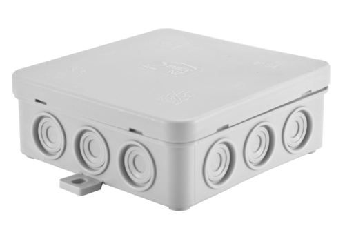 Surface junction box 39 x 100 x 100 mm with integrated grommet, self-locking, Fastbox series