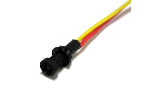 Diode indicator light, 3 mm casing, 24V, yellow