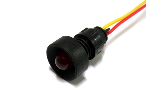 Diode indicator light, 10 mm casing, 24V, red