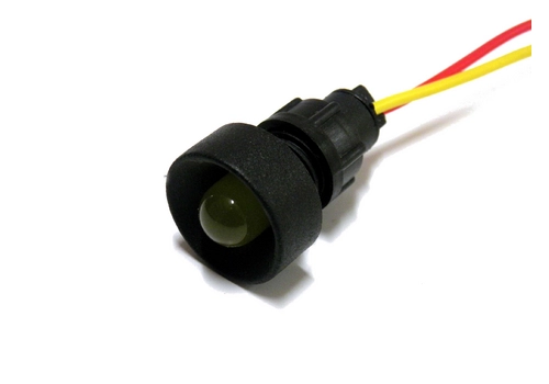 Lampka diodowa, klosz 10 mm, 12-24V, żółta