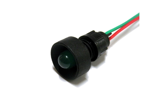 Diode indicator light 10 mm casing, 24V, green