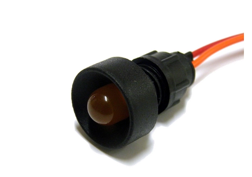 Diode indicator light, 10 mm casing, 24V, orange