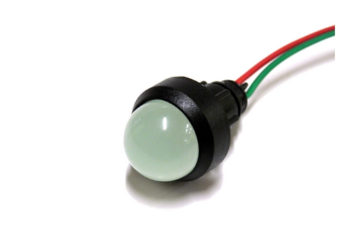 Lampka diodowa, klosz 20 mm, 12-24V, zielona