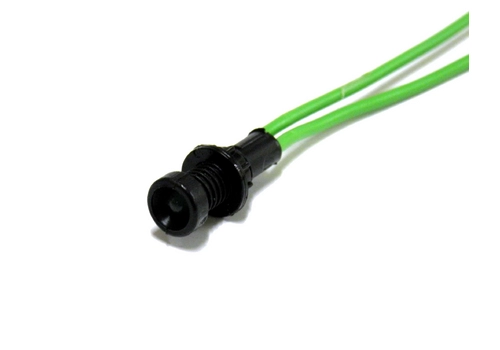 Diode indicator light, 3 mm casing, 230V, green