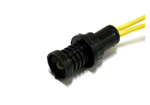 Diode indicator light, 5 mm casing, 230V, yellow
