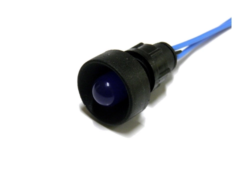 Diode indicator light, 10 mm casing, 230V, blue
