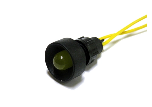 Lampka diodowa, klosz 10 mm, 230V, żółta