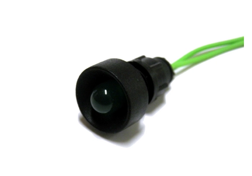 Diode indicator light, 10 mm casing, 230V, green