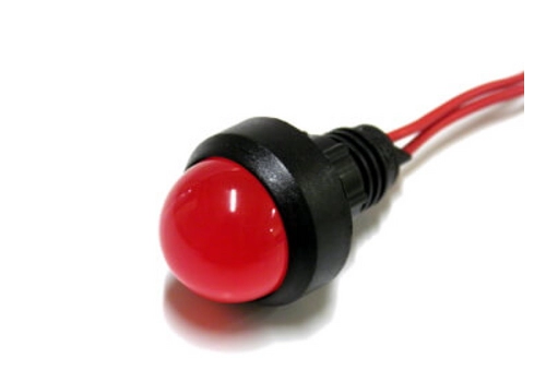 Lampka diodowa, klosz 20 mm, 230V, czerwona