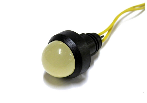 Lampka diodowa, klosz 20 mm, 230V, żółta