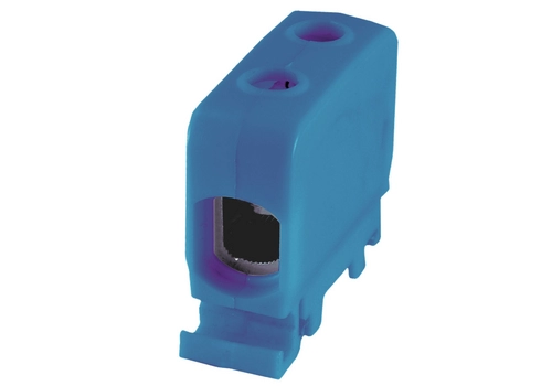Rail-mounted screw terminal block AL, CU, 1,5 - 50 mm², TS 35, 1 track, 2 clamping holes, blue