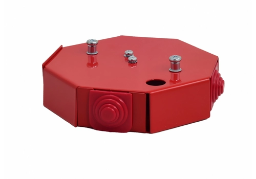 Fire protection junction box, octagonal, E90, with a fuse 0,375A, 3x2x4 mm², dimensions 115 x 28 x 123 mm