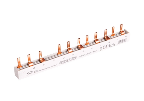Connection busbar - pin type 3-phase, 80A, 12 modules, cross-section 16 mm²
