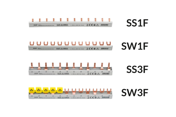 Connection busbars - fork and pin type