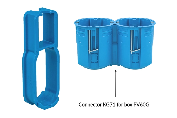 Connector KG71 for extra-deep box PV60G blue